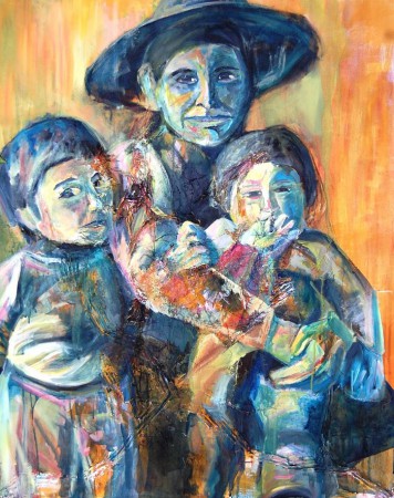 "Calor de hogar" Técnica mixta 100 x 80 cm.